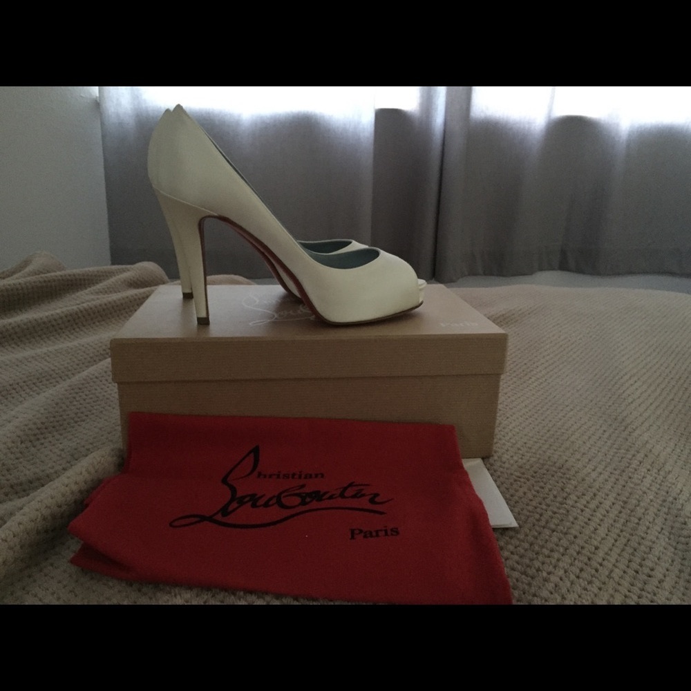 Christian Louboutin White Heels